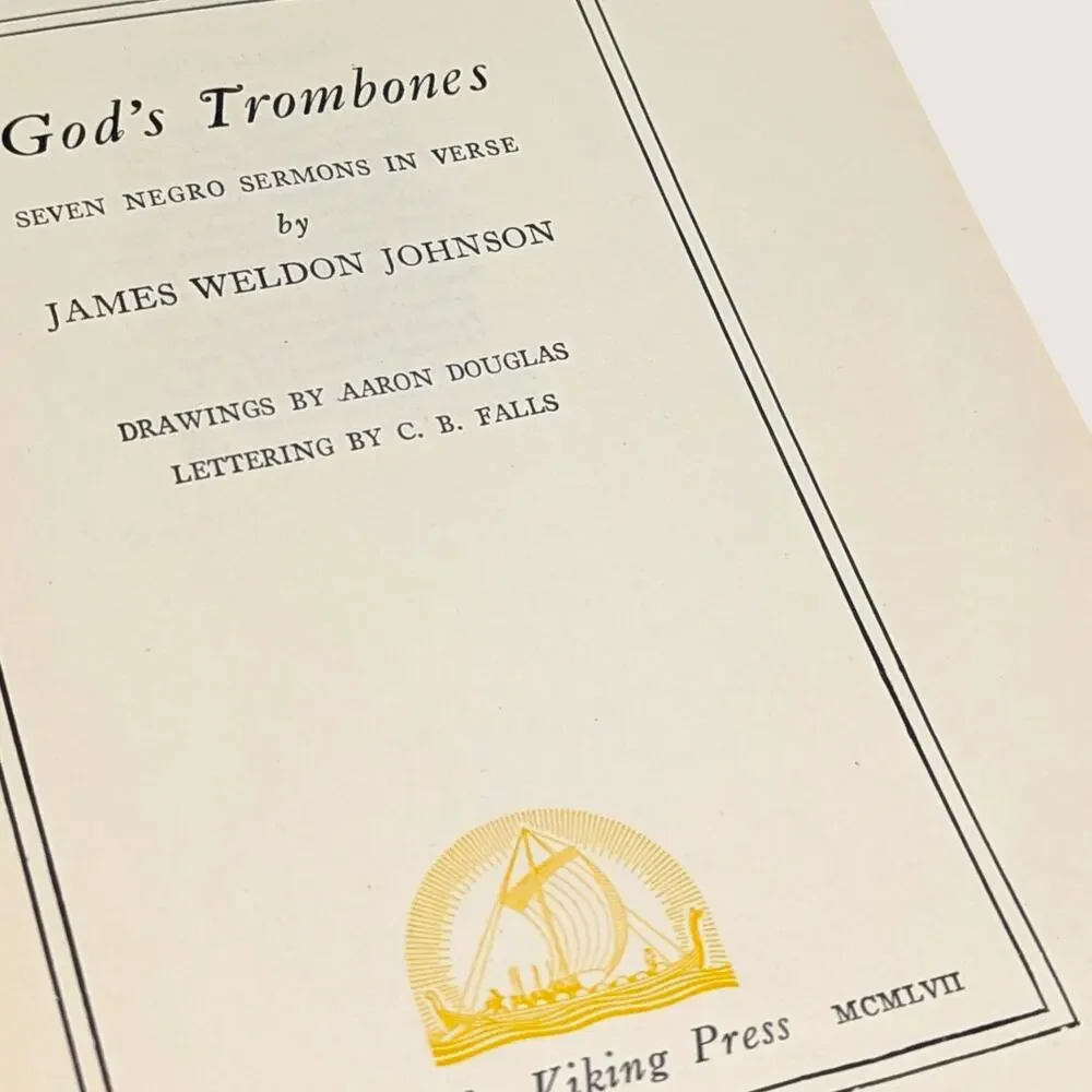 1955 God's Trombones by James Weldon Johnson Hardcover Book